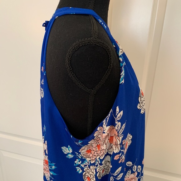 👗💙💐 Beautiful Blue Floral Print Dress 💐💙👗 - Picture 4 of 11